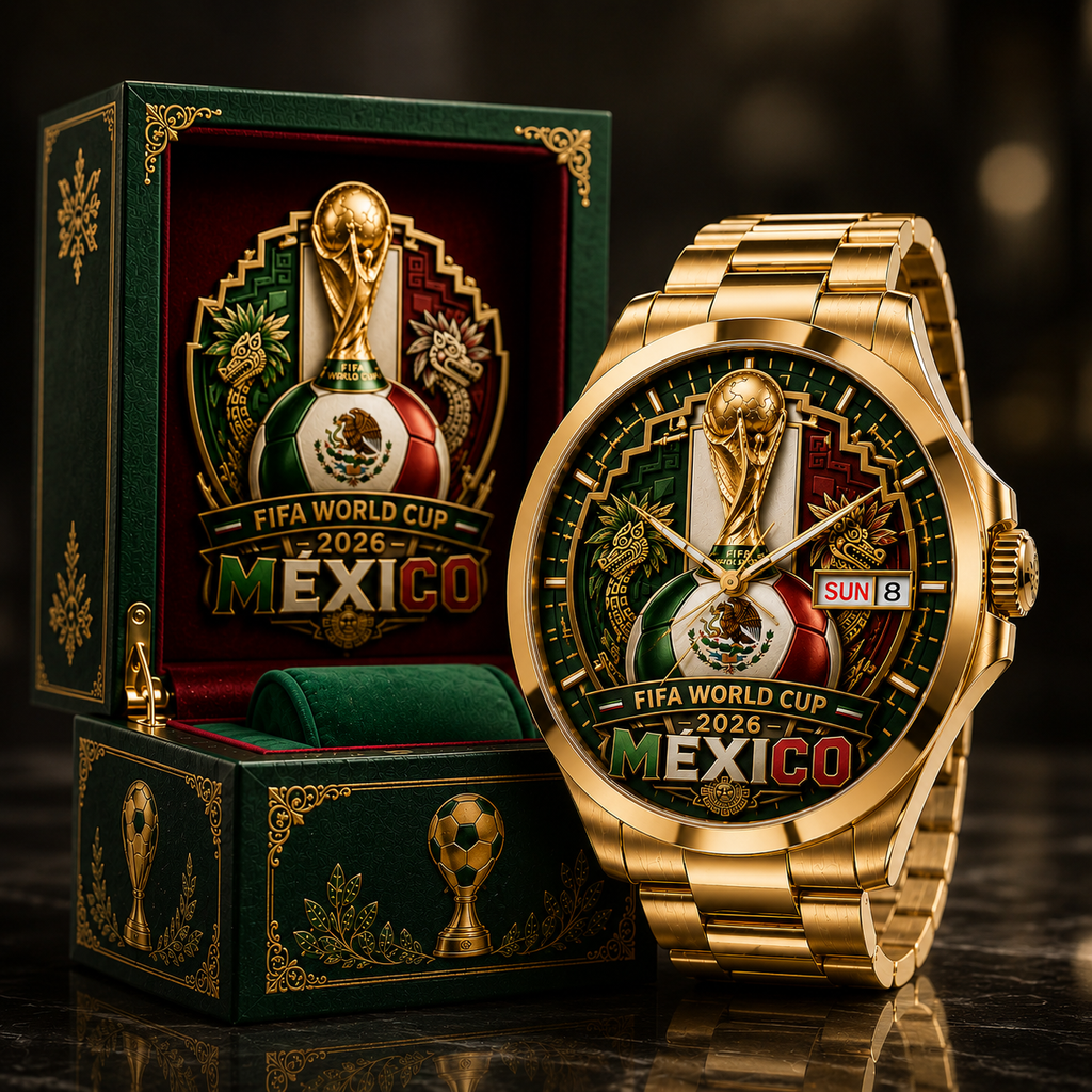 Personalized Mexico 2026 World Cup Men's Watch Gift for Soccer Fans