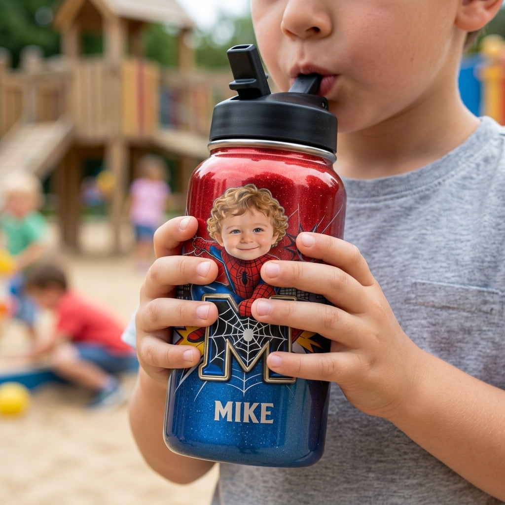 Custom Photo Kid Hero Backpack Set - Personalized Gift for Kids