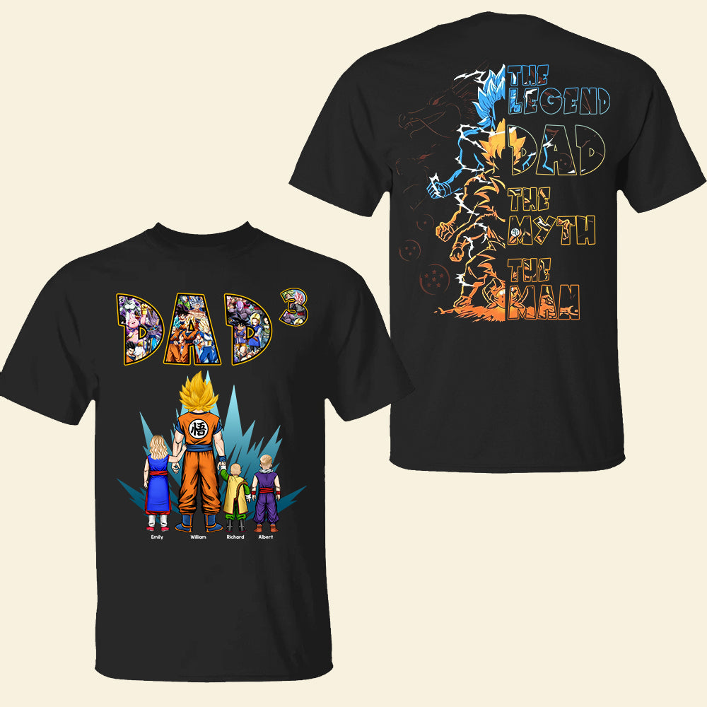 Personalized Anime T-Shirt for Dad Custom Name Gift Idea