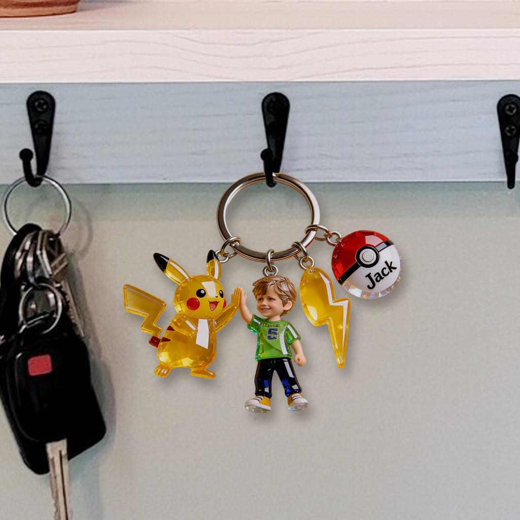 Personalized Acrylic Keychain with Charms for Movie Fans