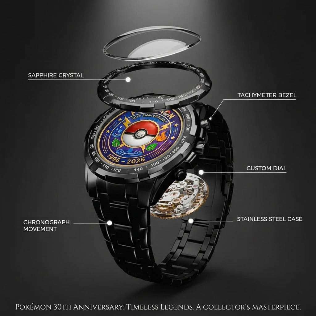Personalized Pokemon 30th Anniversary Hand Watch Gift for Movie Fans