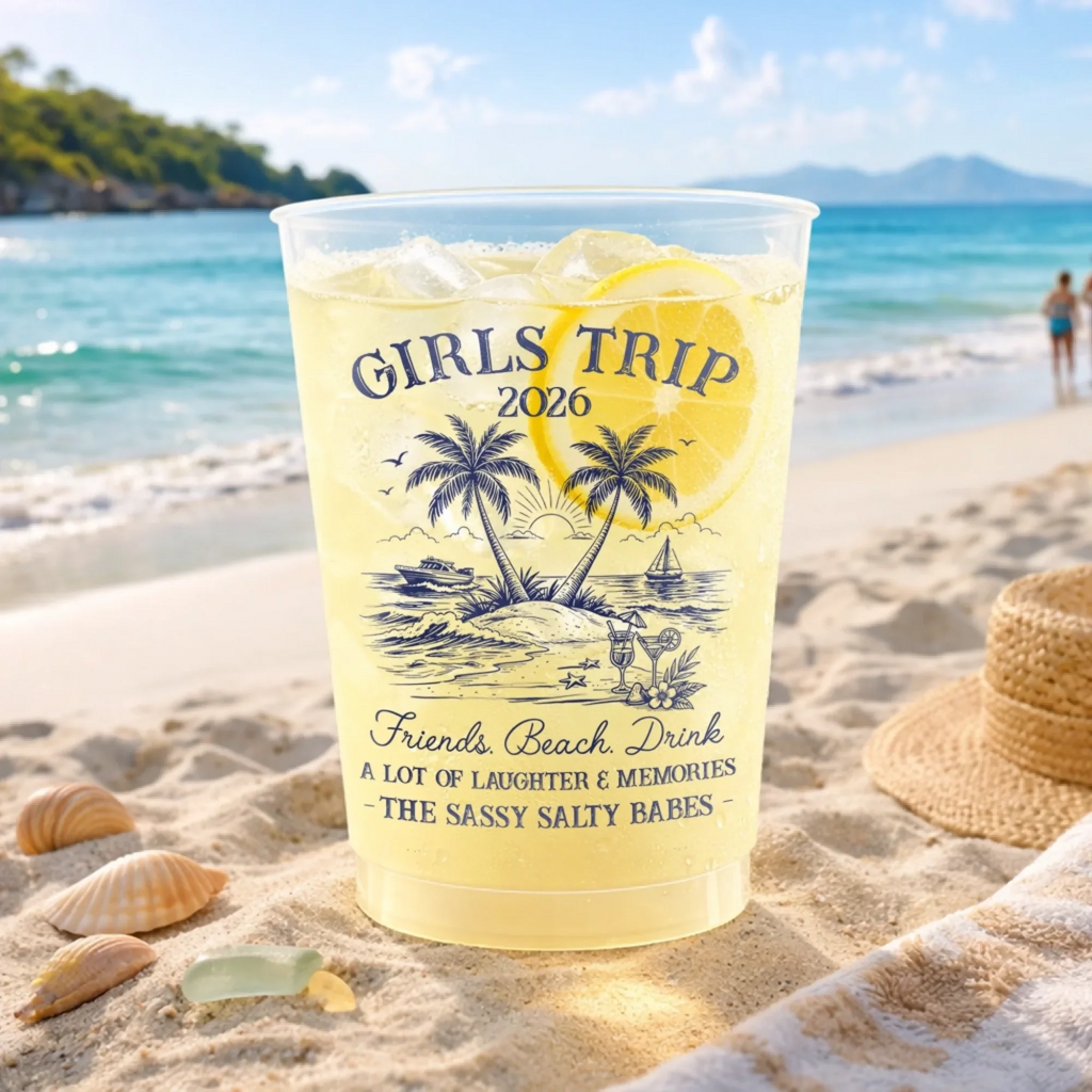 Personalized Frosted Cups for Girls Trip 2026 Best Friend Gift