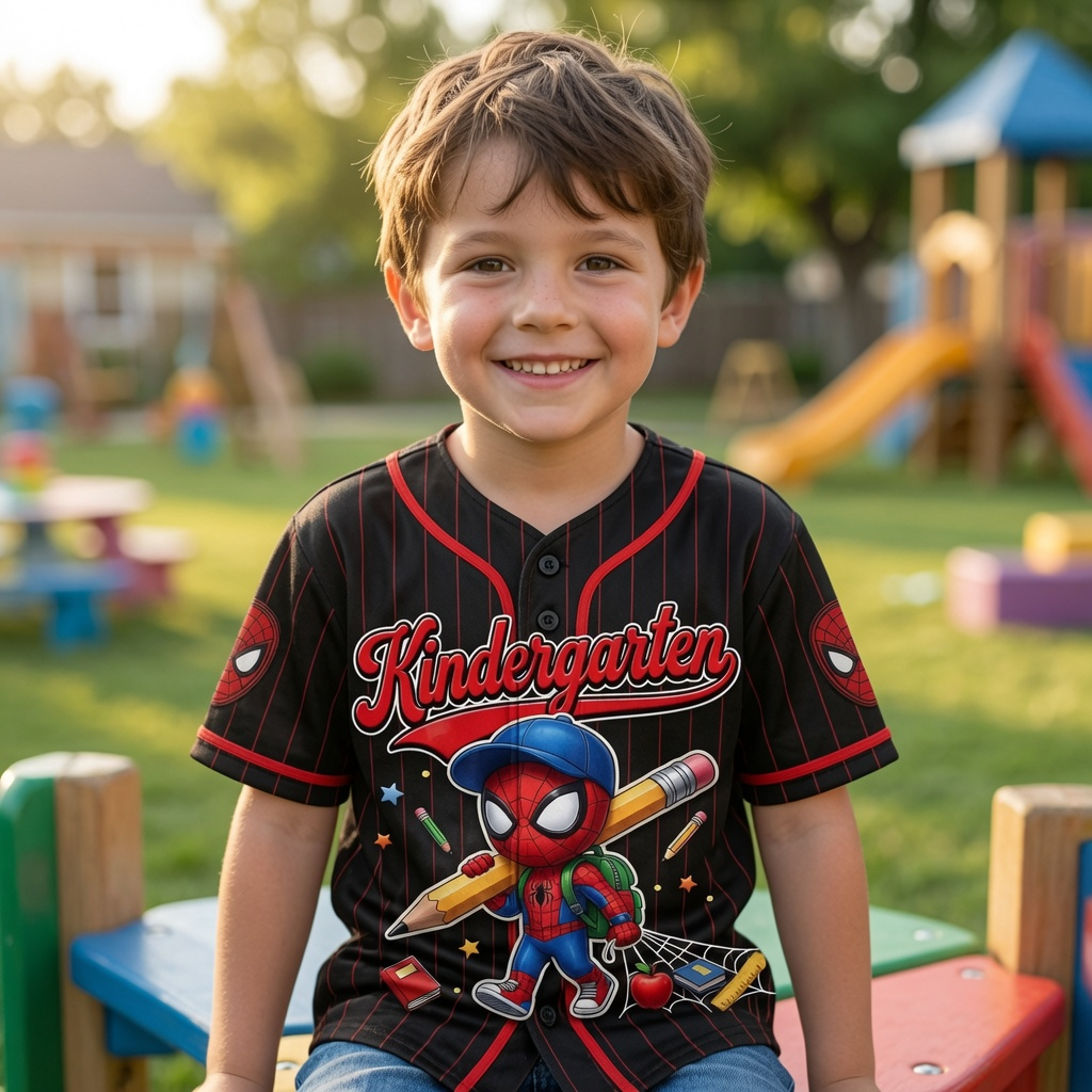 Personalized Spider-Man Baseball Jersey Custom Name Kids Gift Back to School Kid Baseball Jersey GradoCreations