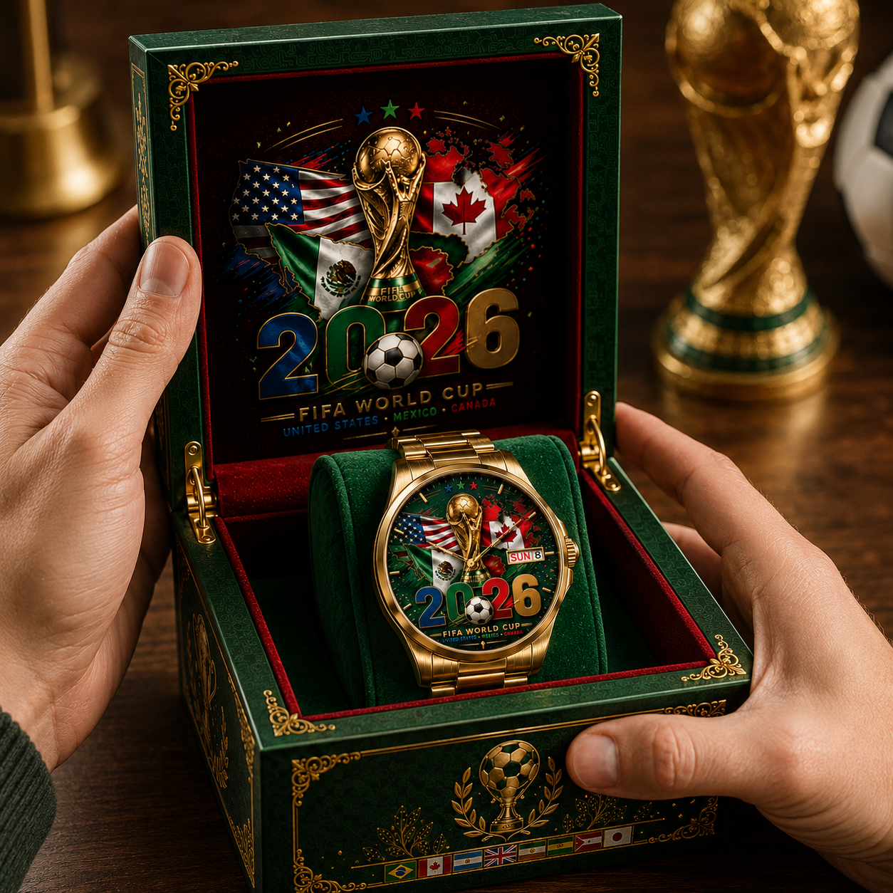 Men's Soccer Watch Featuring 2026 World Cup Host Countries - Ideal Gift for Fans