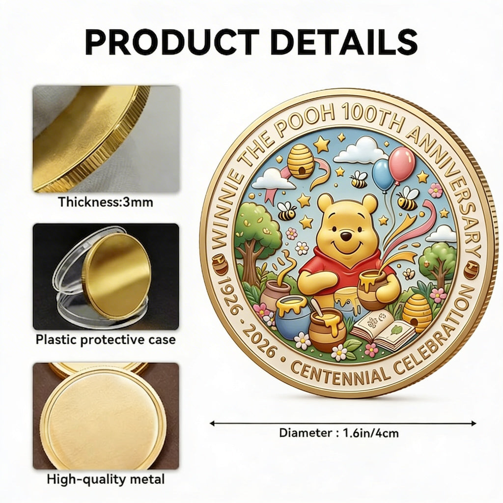 Personalized Winnie the Pooh Commemorative Coin Gift for Kids