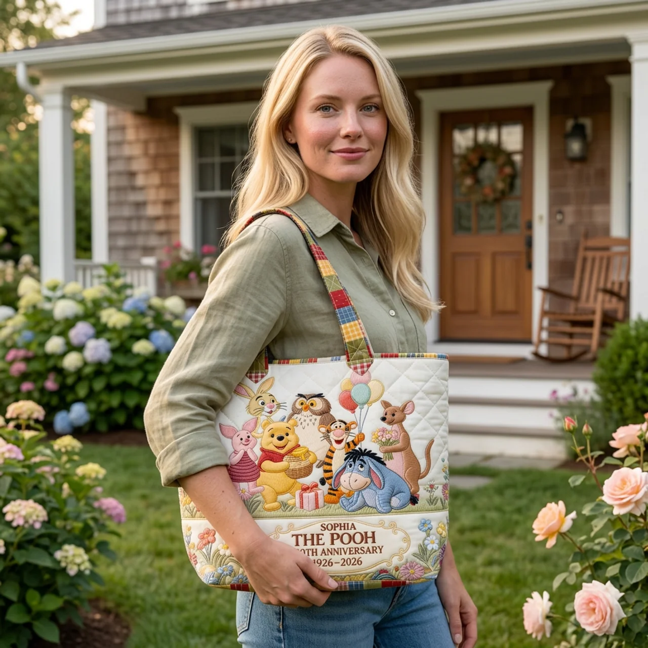 Personalized Quilted Tote Bag Celebrate Friendship for Movie Fans
