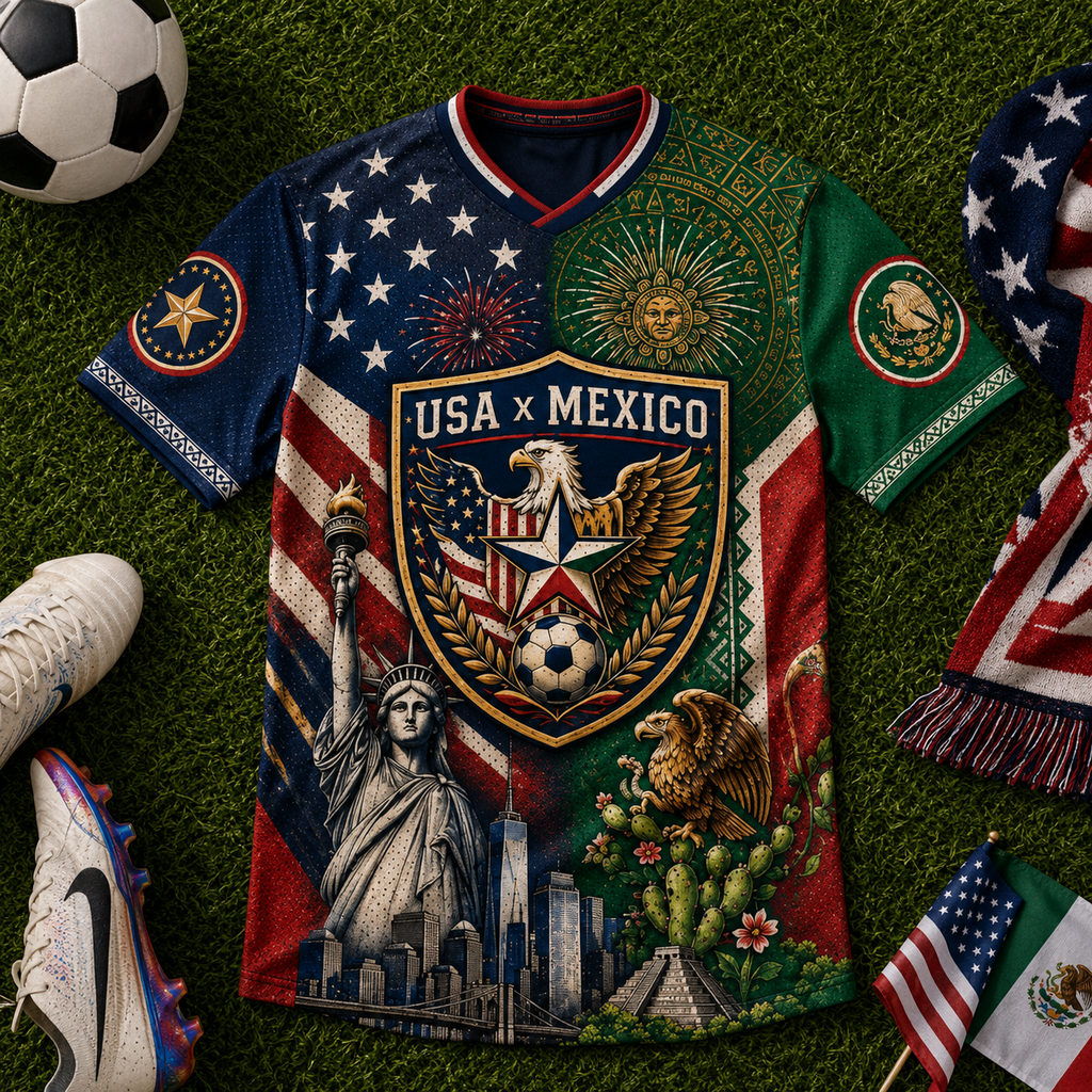 Personalized USA Mexico Soccer Jersey Custom Name & Number Gift for Football Fans