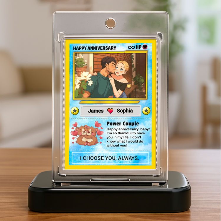 Personalized Metal Anniversary Card Custom Photo Art Gift for Couple