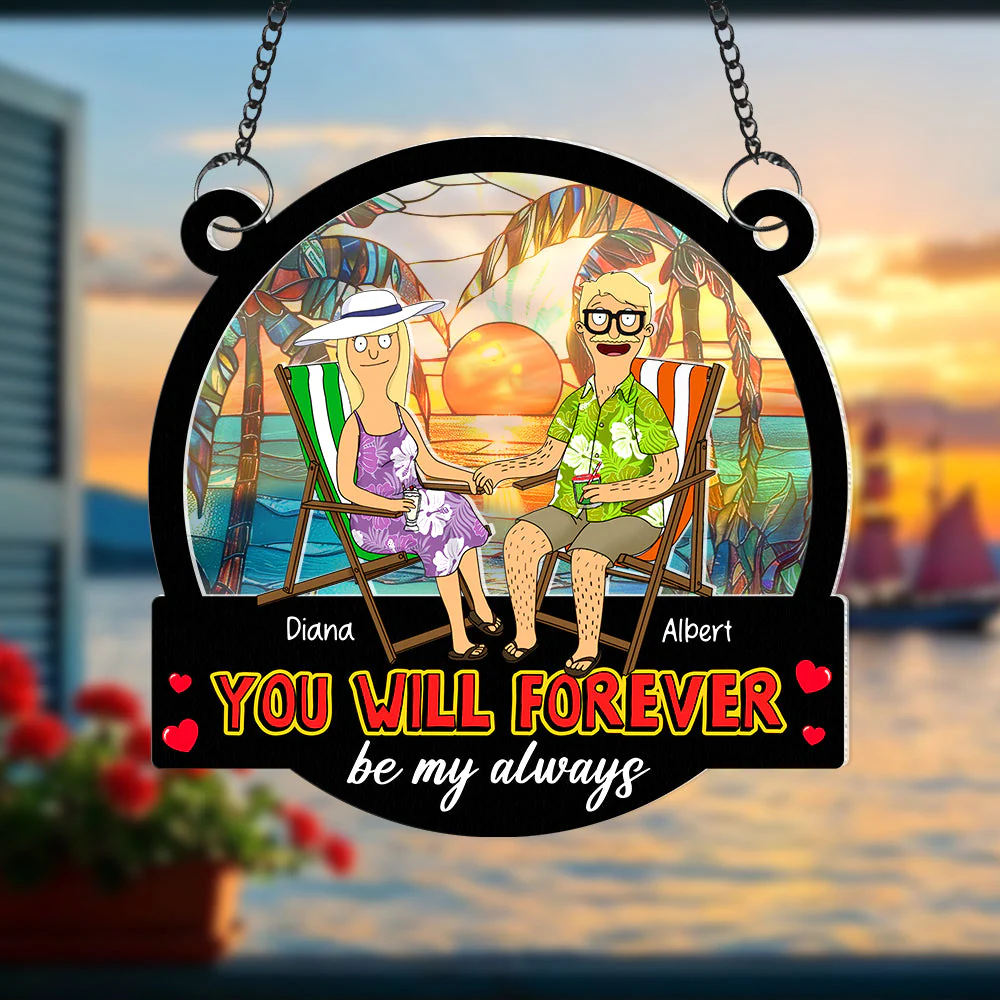 Personalized Window Hanging Suncatcher Ornament for Couples - Unique Gift for Anniversary