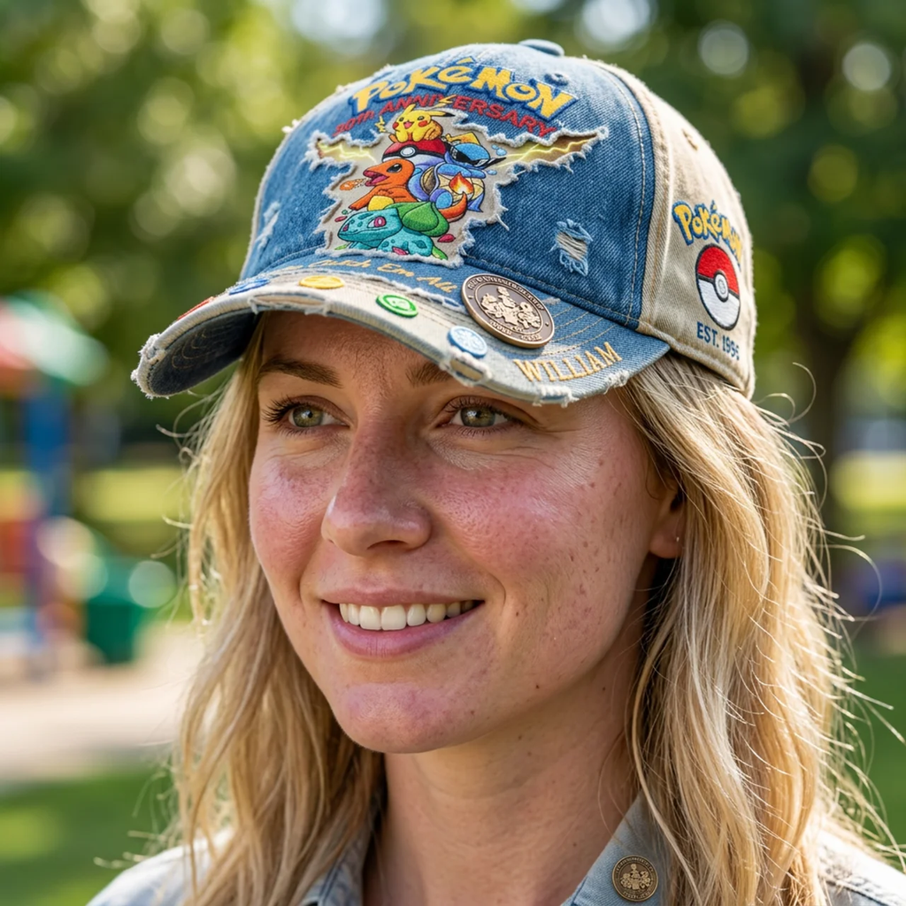 Personalized Pokémon 30th Anniversary Cap Custom Name Gift for Fans