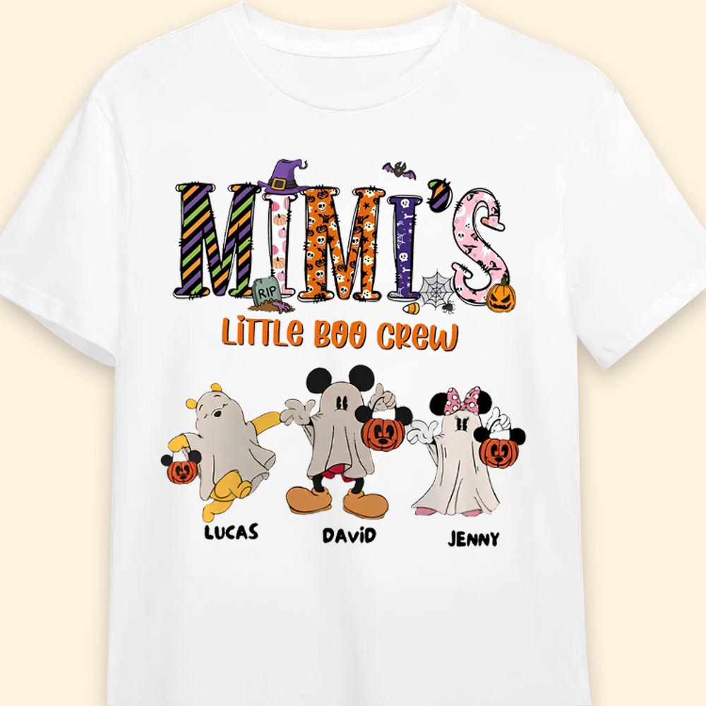 Personalized Halloween Shirt for Grandma with Ghost Family Design Cotton Apparel GradoCreations