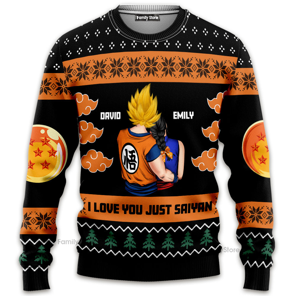 Personalized Couple Christmas Ugly Sweater Custom Name Gift
