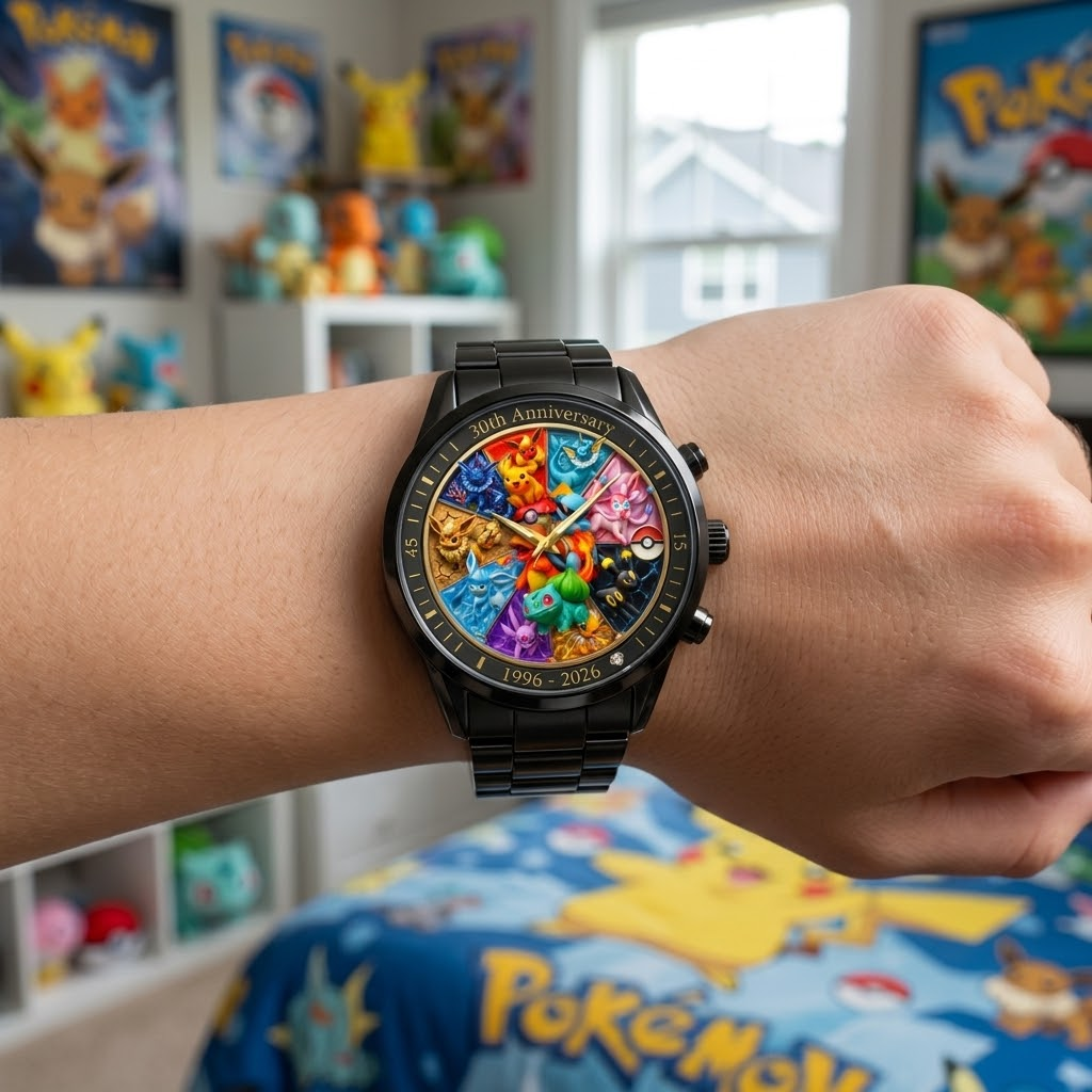Personalized 30th Anniversary Pokémon Hand Watch Gift for Fans
