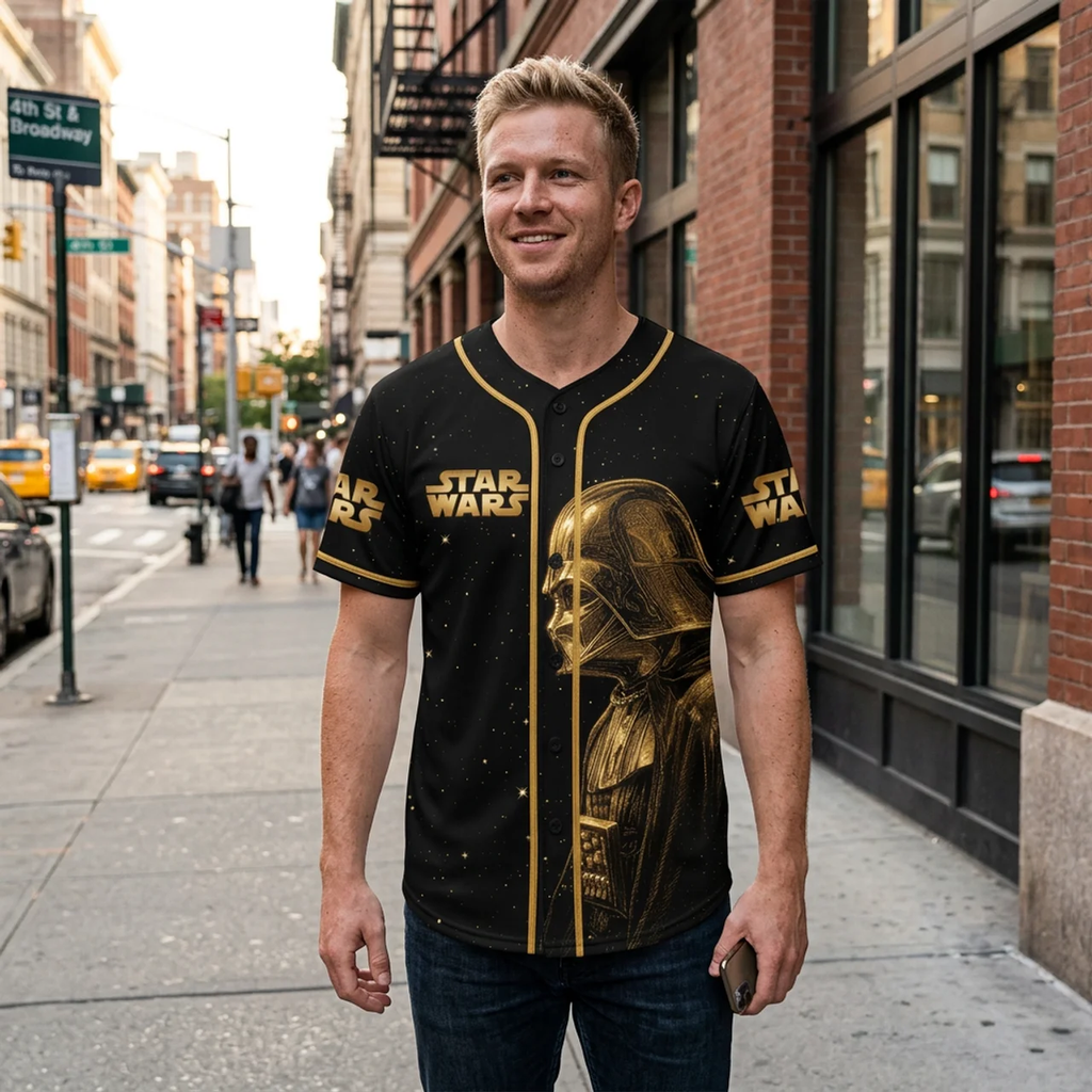 Personalized Star Wars Baseball Jersey 50th Anniversary Gift for Movie Fans