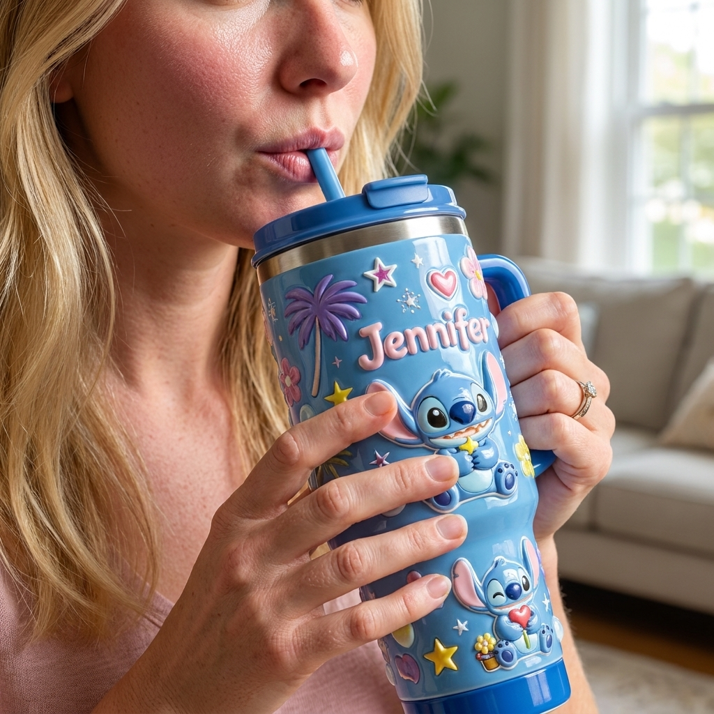 Personalized Tumbler with Handle for Movie Fans Custom Gift