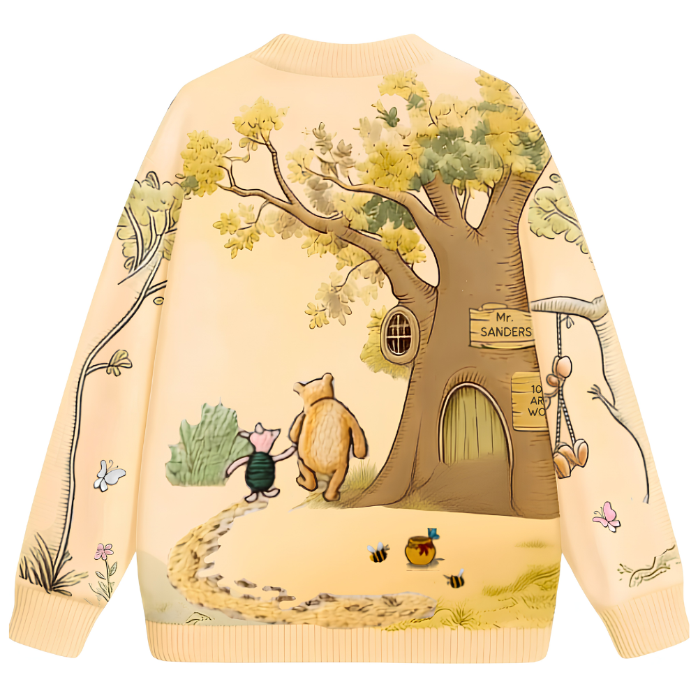 Personalized Honey Bear Knit Cardigan Custom Name Gift for Grandma Mom Cardigan GradoCreations