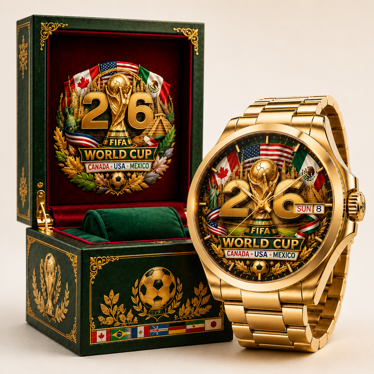 2026 FIFA World Cup Men's Wrist Watch Customizable Gift for Soccer Fans