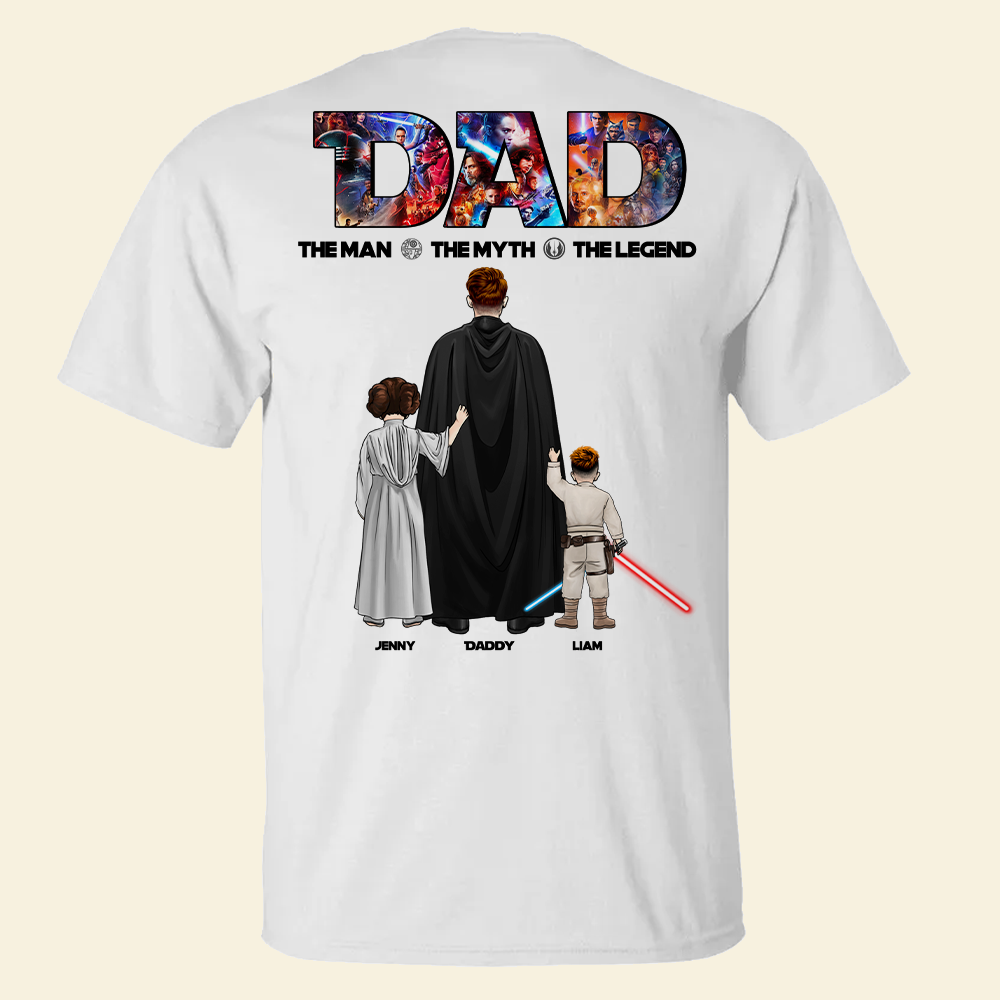 Personalized Star Wars Dad T-Shirt Custom Family Gift for Father's Day