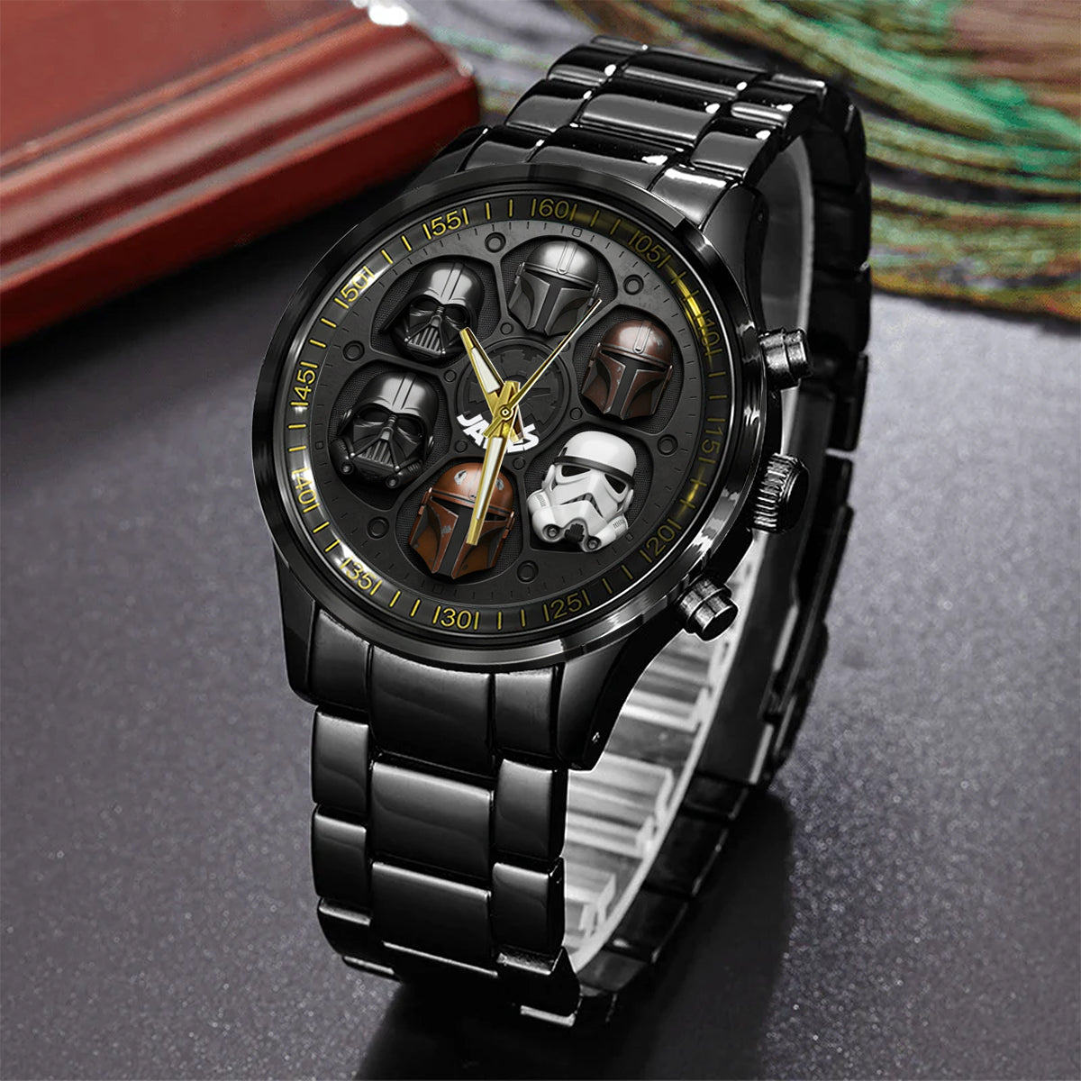 Personalized Star Wars Themed Hand Watch Custom Name Gift for Him
