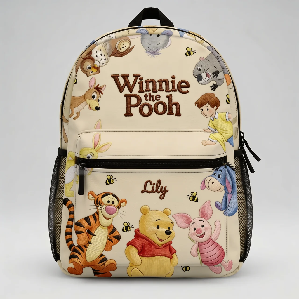 Personalized Winnie the Pooh Backpack Custom Name Gift for Kids