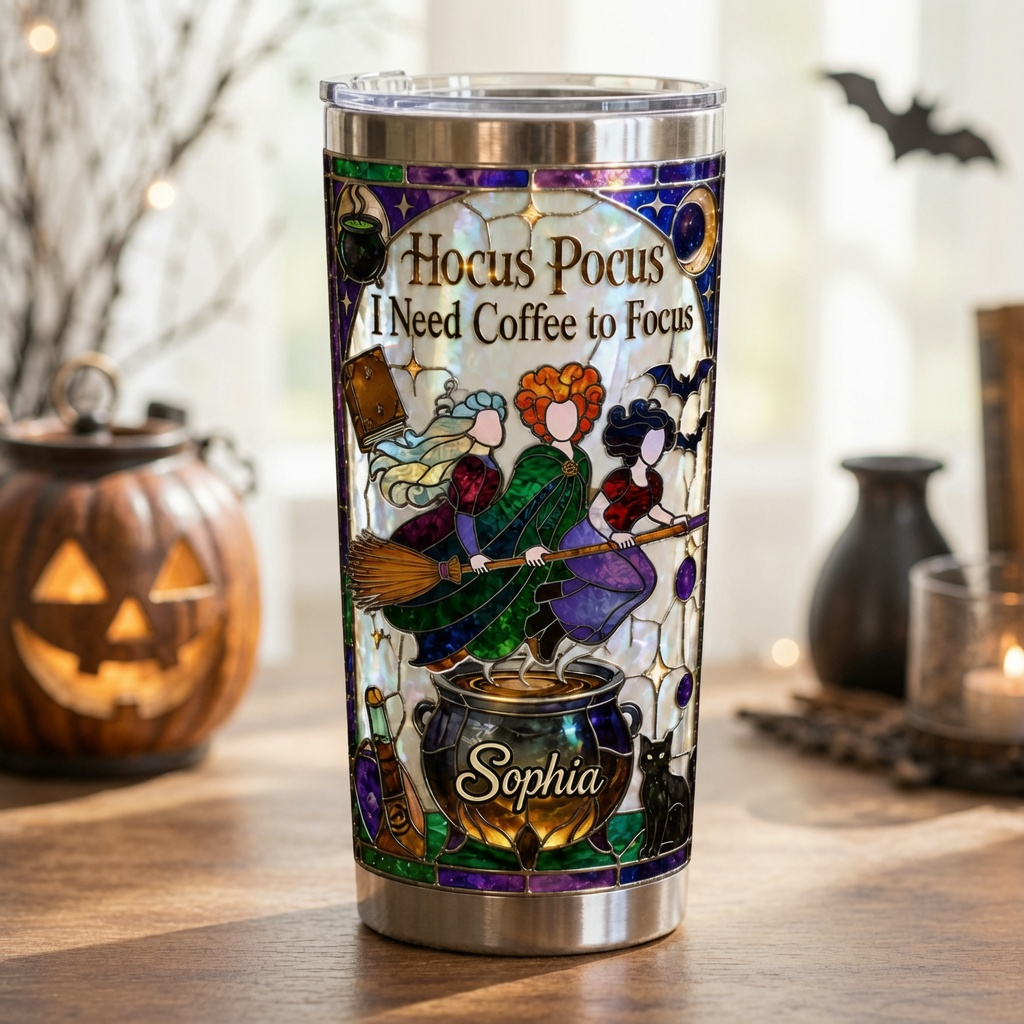 Personalized Halloween Tumbler Custom Name Hocus Pocus Gift for Her Tumbler GradoCreations