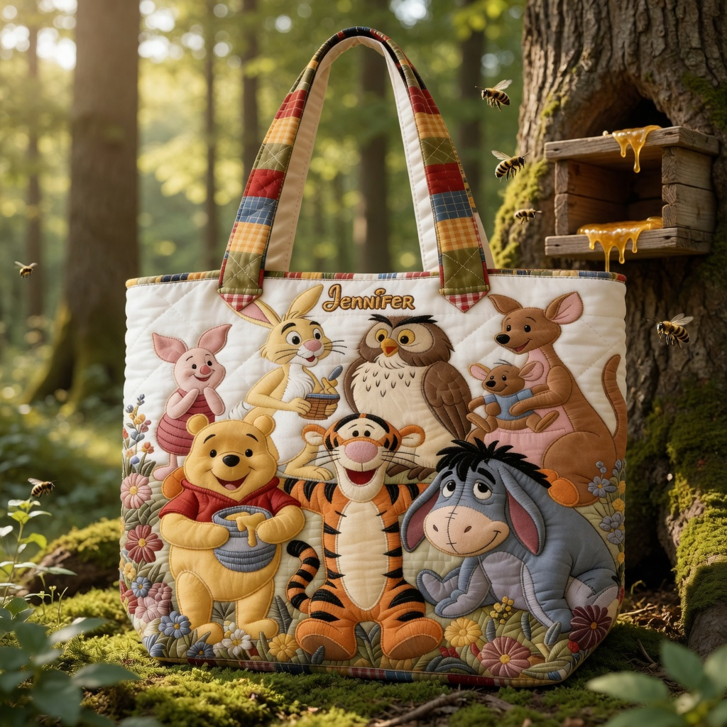 Personalized Quilted Tote Bag with Disney Characters Gift for Movie Fans