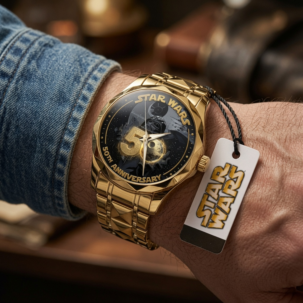 Personalized Star Wars 50th Anniversary Men's Wrist Watch Gift for Him Men's Wrist Watch GradoCreations