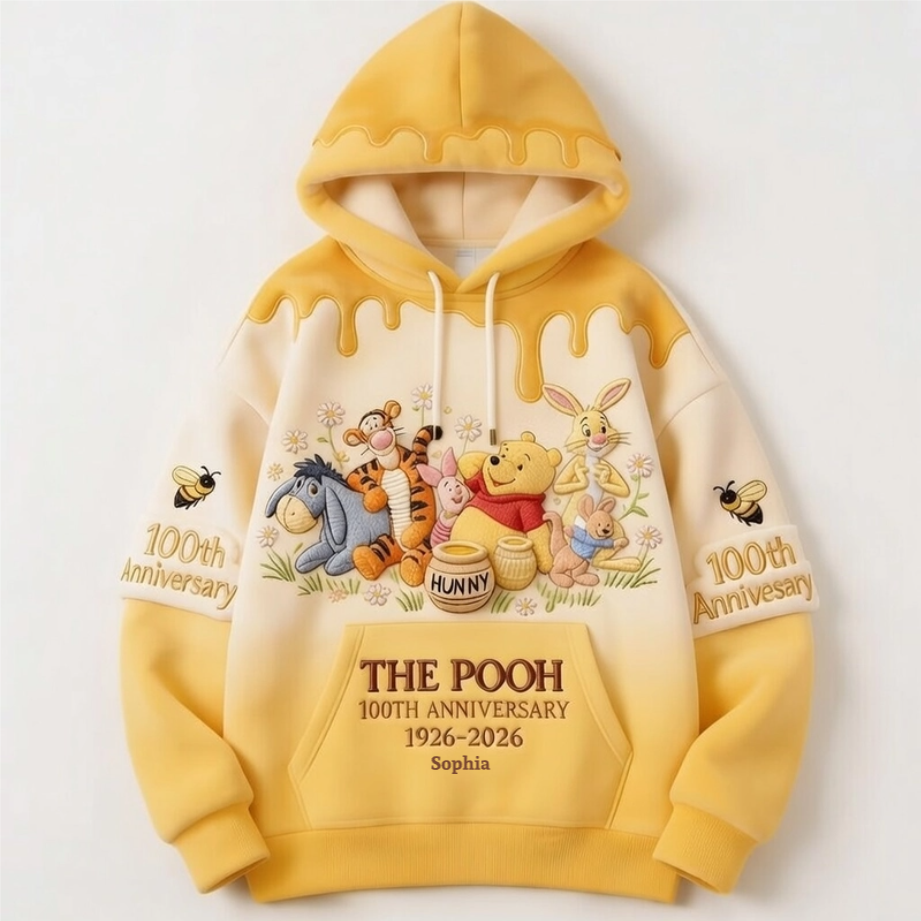 Personalized Pooh Bear 100th Anniversary All Over Shirt Gift
