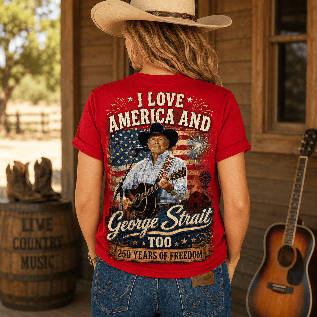 Personalized George Strait Shirt I Love America Gift for Family