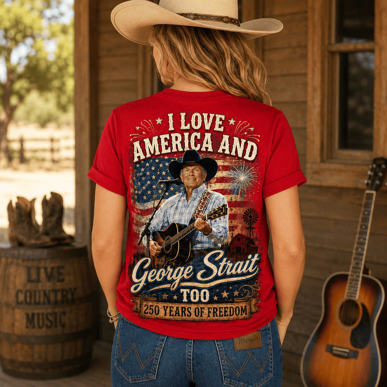 Personalized George Strait Shirt I Love America Gift for Family