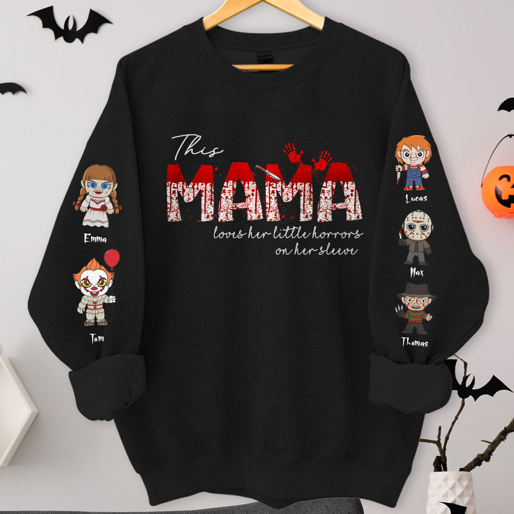 Personalized Halloween Sweatshirt for Mom with Kids' Names