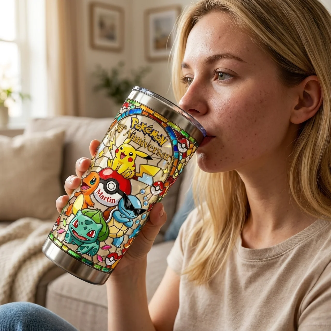 Personalized Pokémon 30th Anniversary Tumbler Custom Name Gift for Fans Tumbler GradoCreations