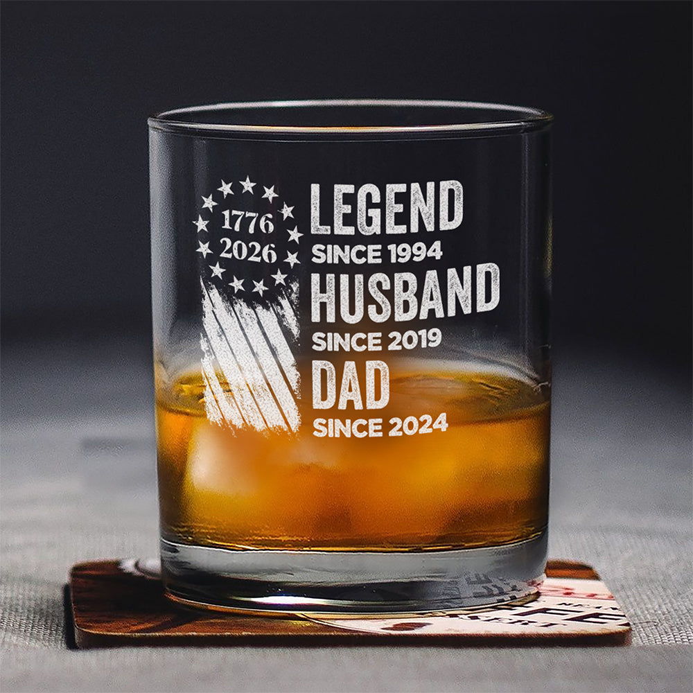 Personalized Engraved Rock Glass Custom Gift for Dad & Grandpa HN590 - Engraved Rock Glass GradoCreations