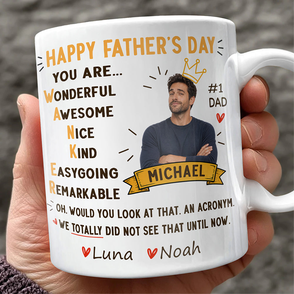 Personalized Dad Acronym Coffee Mug Funny Gift for Father's Day HN590 - mug GradoCreations