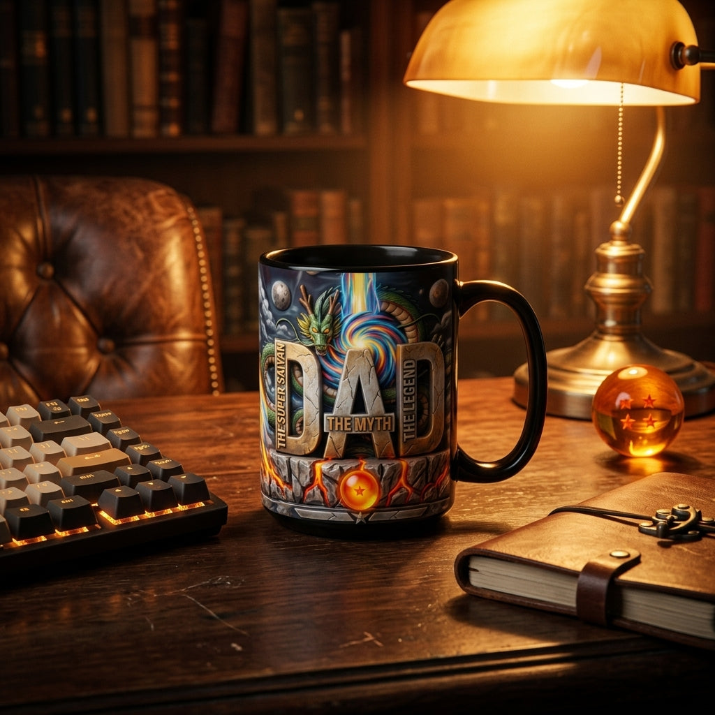 Personalized Super Saiyan Dad Mug Custom Gift for Father's Day