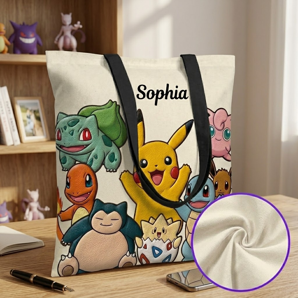 Personalized Movie Tote Bag with Cartoon Characters for Fans