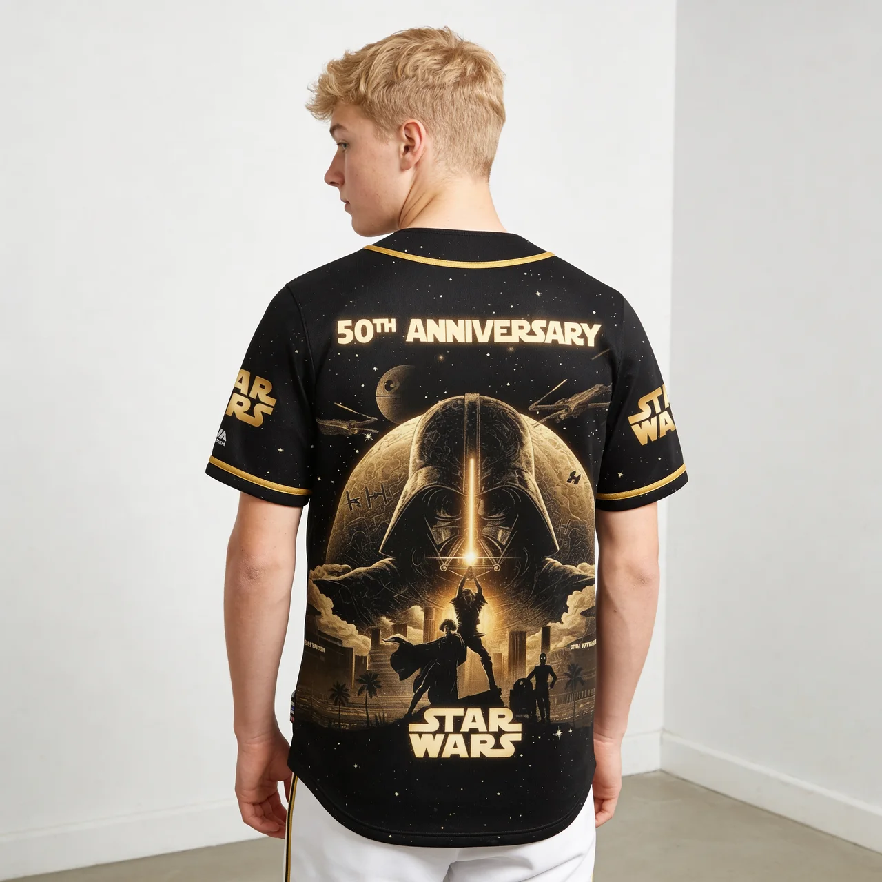 Personalized Star Wars Baseball Jersey 50th Anniversary Gift for Movie Fans