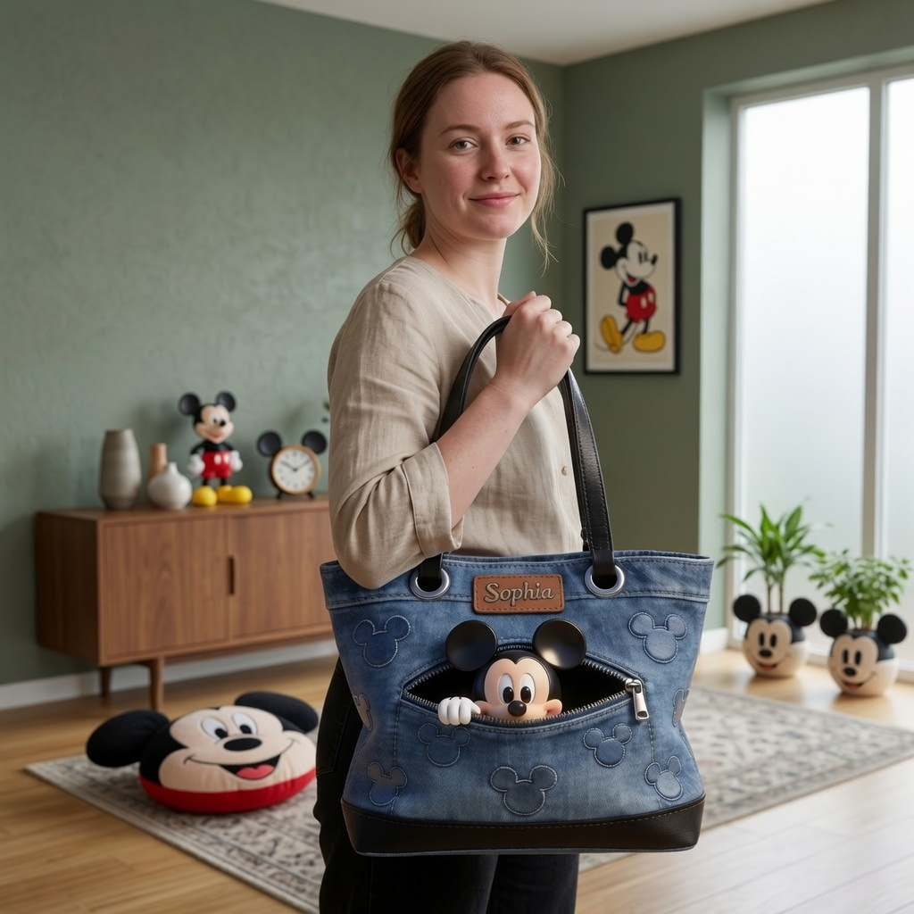 Personalized Disney-Inspired Tote Bag Custom Name Gift for Movie Fans