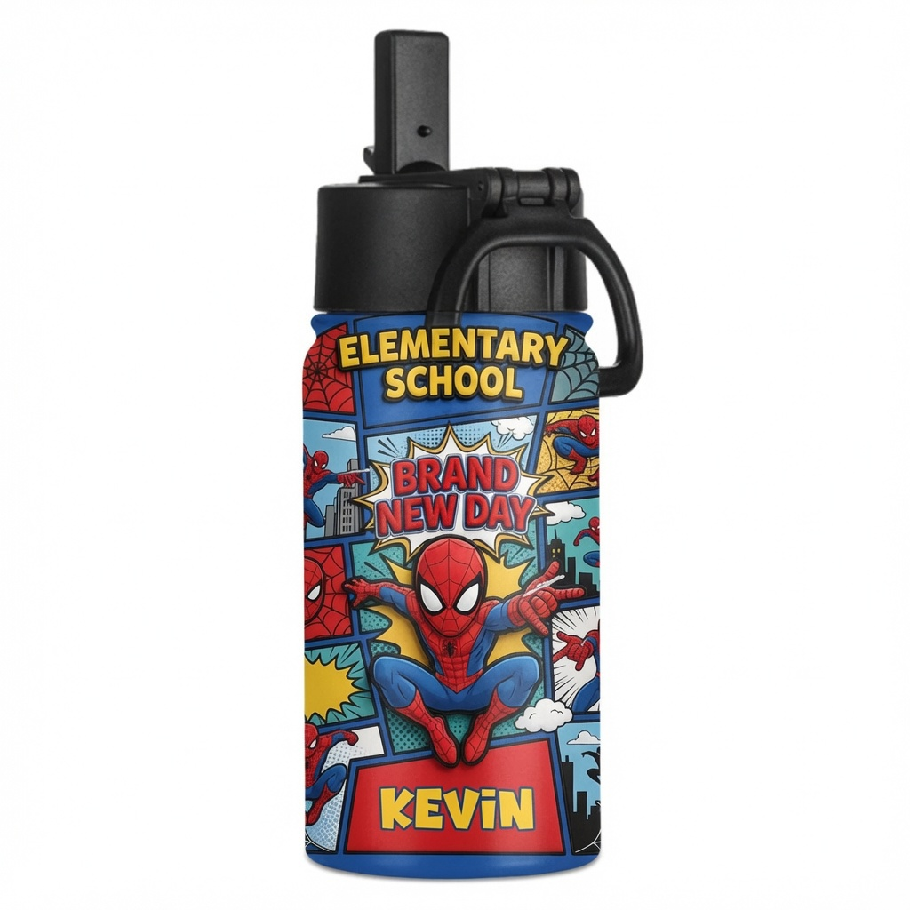 Personalized Spidey Backpack Set with Lunch Bag & Water Bottle for Kids School Bag+ GradoCreations