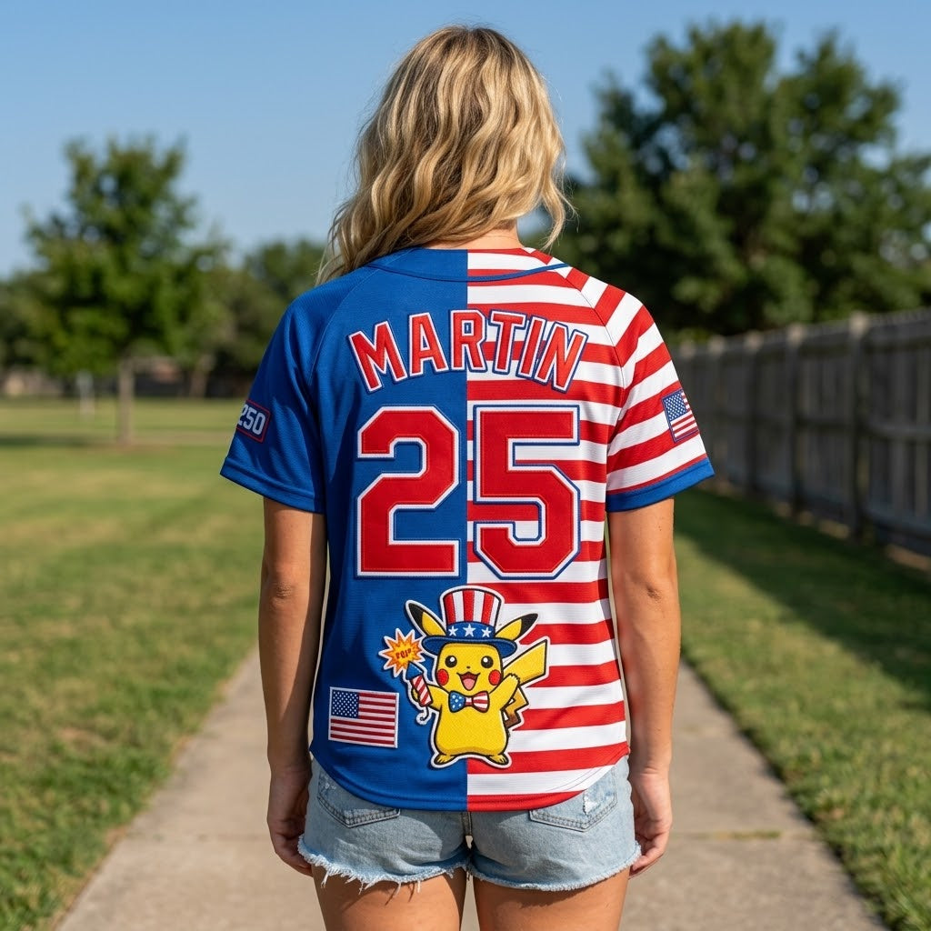 Personalized Baseball Jersey for Movie Fans - 250th America Celebration Gift