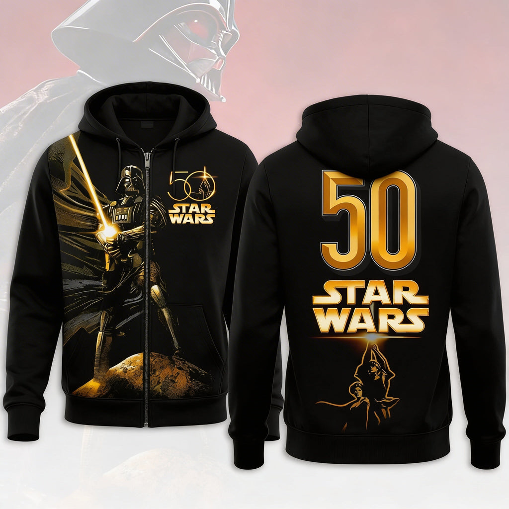Personalized 50th Anniversary Star Wars AOP Shirt Gift for Movie Fans