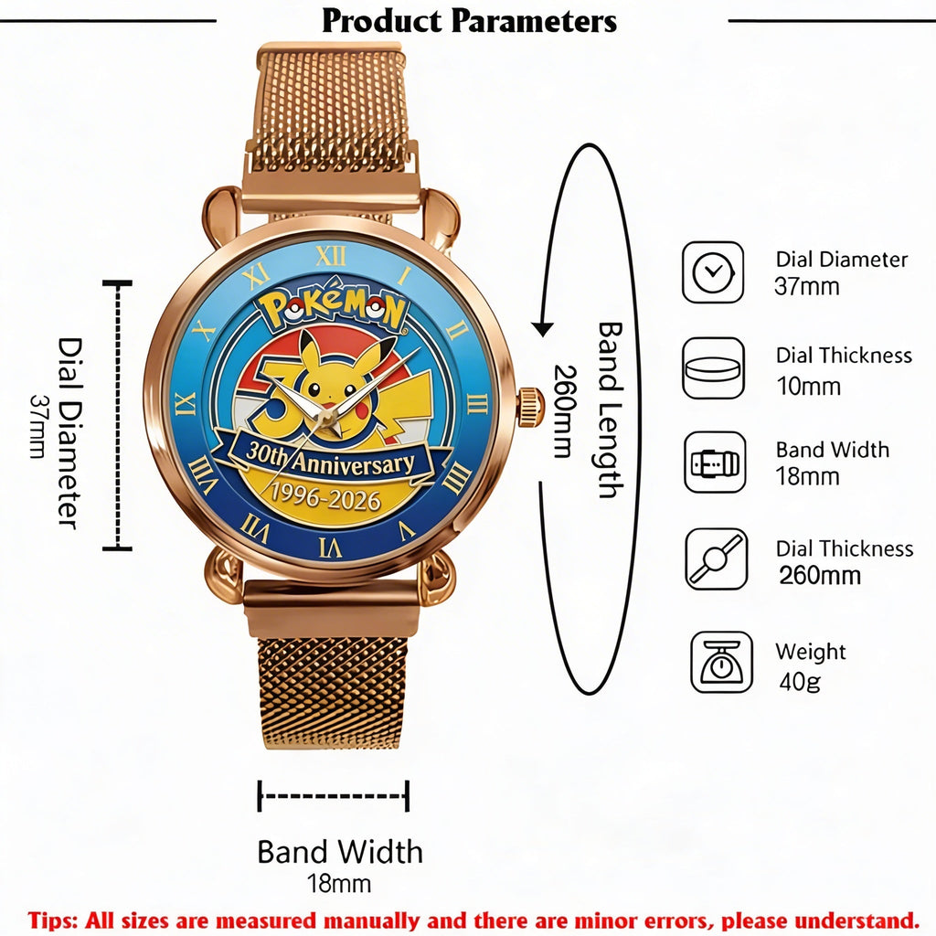 Personalized Pokémon 30th Anniversary Hand Watch Gift for Movie Fans