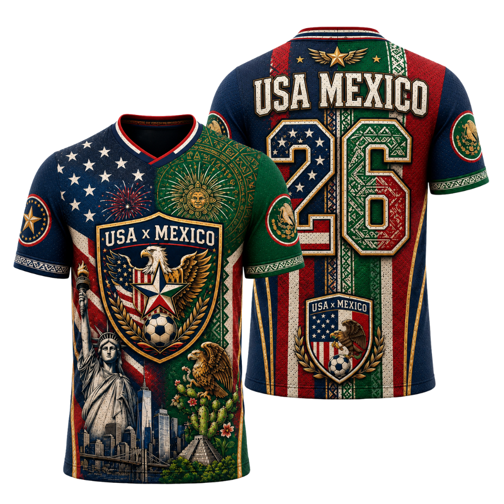 Personalized USA Mexico Soccer Jersey Custom Name & Number Gift for Football Fans