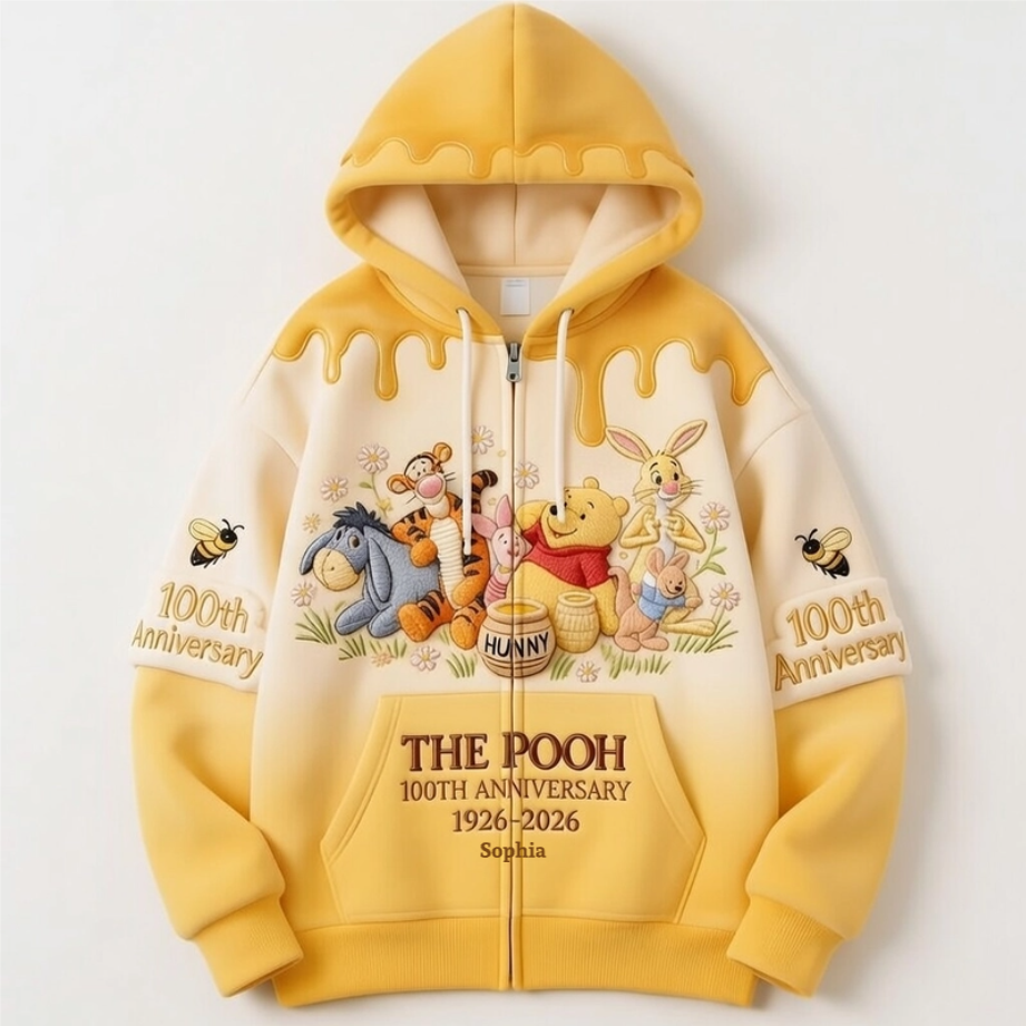 Personalized Pooh Bear 100th Anniversary All Over Shirt Gift
