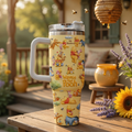 Personalized Winnie the Pooh Tumbler with Handle - Gift for Movie Fans
