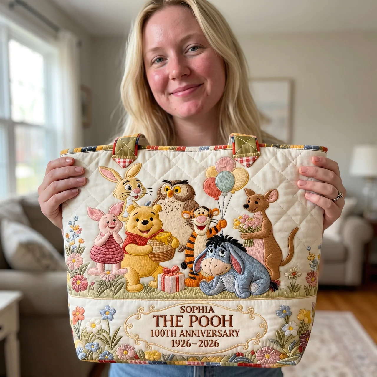 Personalized Quilted Tote Bag Celebrate Friendship for Movie Fans