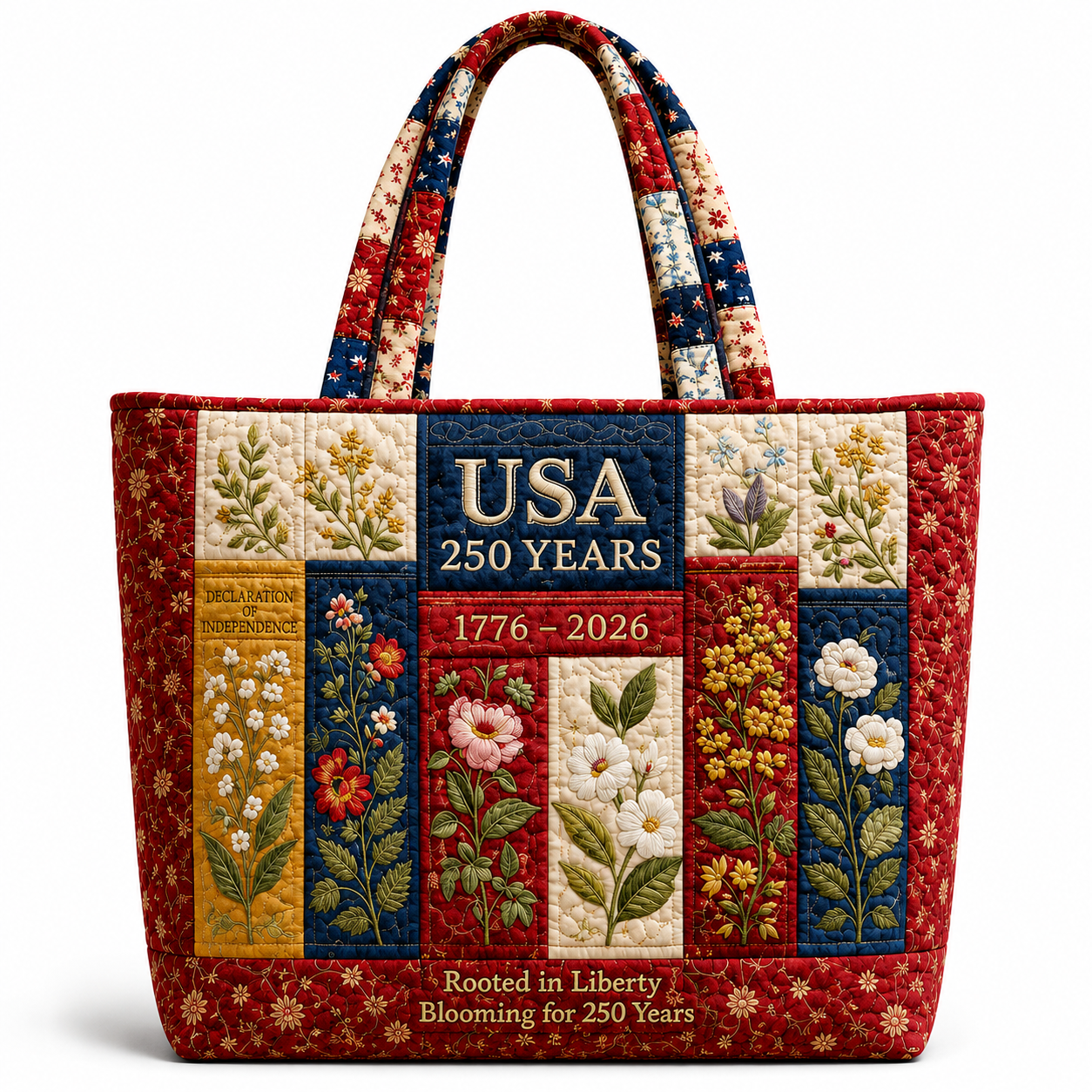USA 250th Anniversary Quilted Tote Bag Gift for Her