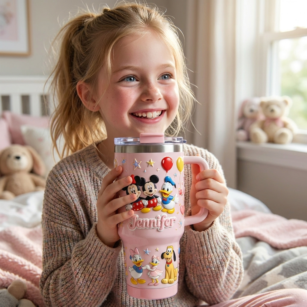Personalized Movie Tumbler with Handle for Kids Gift - Magic Design