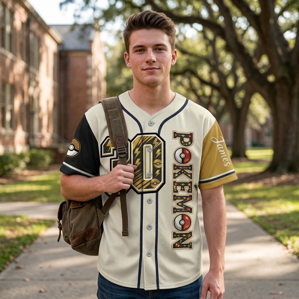 Personalized Baseball Jersey Celebrate 30 Years of Pokémon Gift for Fans