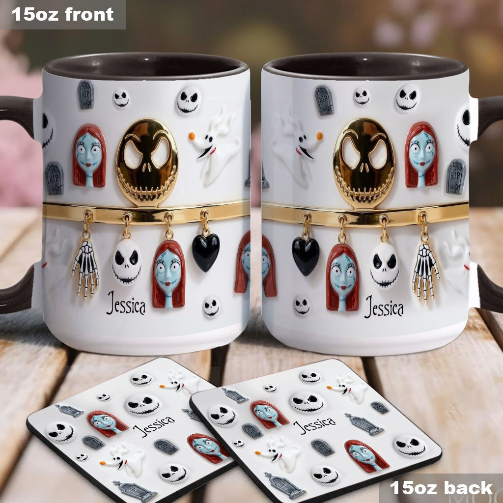 Personalized Spooky Characters Mug for Movie Fans Gift